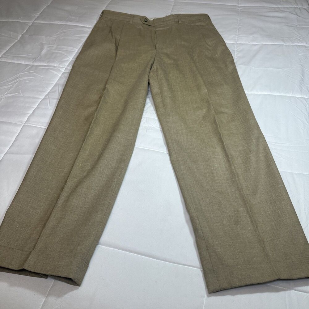 Berle Men's 36 Pleated Trousers Wool Blend Cuffed VTG